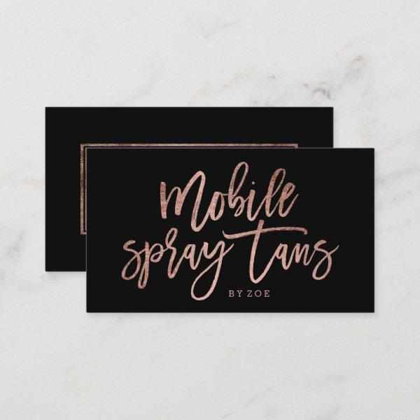 Mobile Spray tans logo rose gold typography black