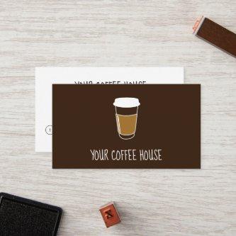 Mocha brown Editable Coffee House Stamp  Loyalty Card