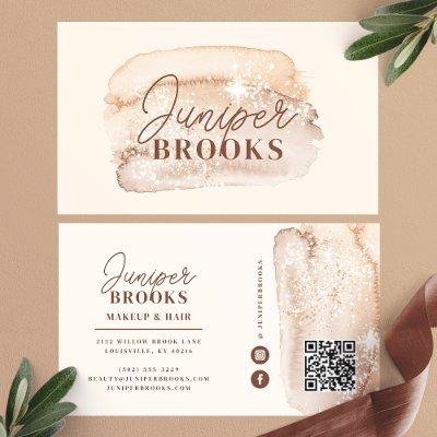 Mocha Brown Social Media QR Code Glitter