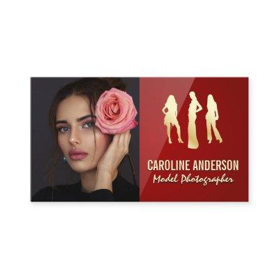 Models Logo | Model with Rose | Red Gloss