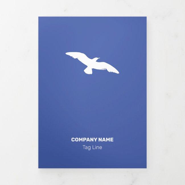 Moderate Monochrome Flat Flying Bird Tri-Fold Card