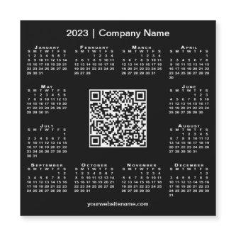 Modern 2023 Calendar Business QR Code Black Magnet