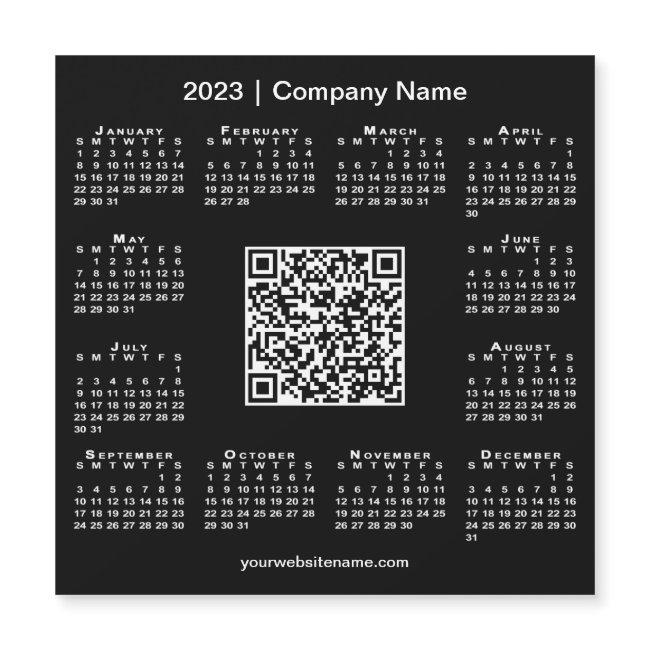 Modern 2023 Calendar Business QR Code Black Magnet