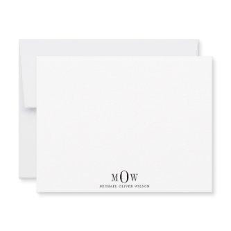Modern 3 letter Monogram Note Card