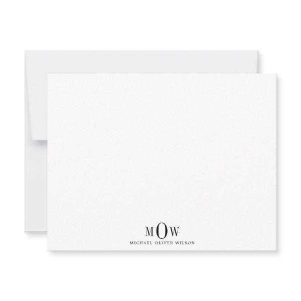 Modern 3 letter Monogram Note Card