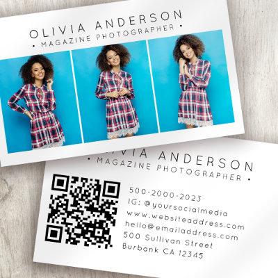 Modern 3 Photo Photographer QR Code