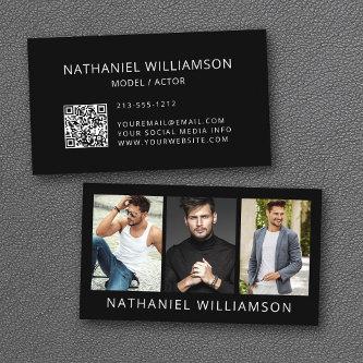 Modern 3 Photos Model and Actor QR Code