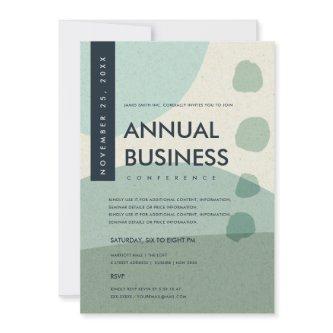 MODERN ABSTRACT ART AQUA BLUE CONFERENCE EVENT INVITATION