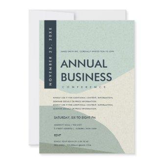 MODERN ABSTRACT ART AQUA BLUE CONFERENCE EVENT INVITATION
