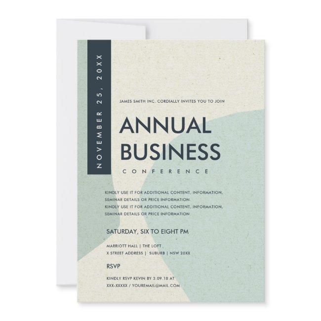 MODERN ABSTRACT ART AQUA BLUE CONFERENCE EVENT INVITATION