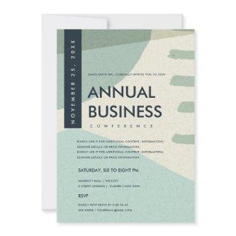 MODERN ABSTRACT ART AQUA BLUE CONFERENCE EVENT INVITATION