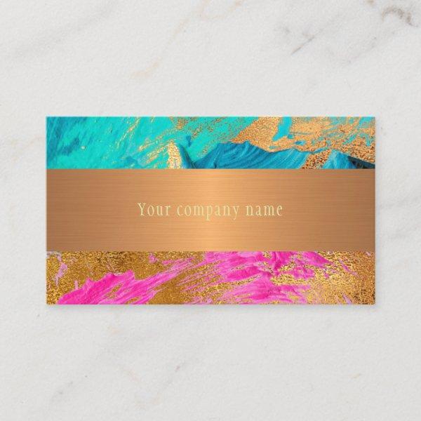 Modern abstract art painting copper gold your name