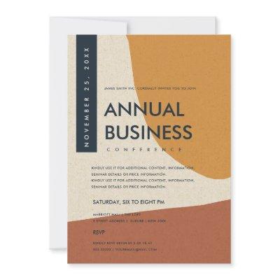 MODERN ABSTRACT ART RUST ORANGE CONFERENCE EVENT INVITATION
