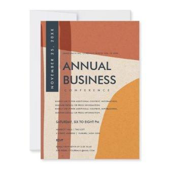 MODERN ABSTRACT ART RUST ORANGE CONFERENCE EVENT INVITATION