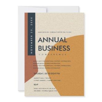 MODERN ABSTRACT ART RUST ORANGE CONFERENCE EVENT INVITATION