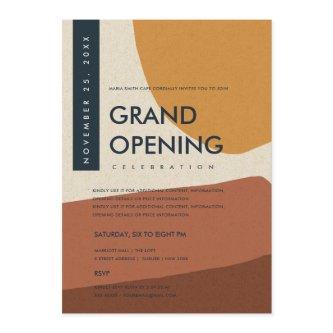 MODERN ABSTRACT ART RUST ORANGE GRAND OPENING INVITATION