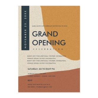 MODERN ABSTRACT ART RUST ORANGE GRAND OPENING INVITATION