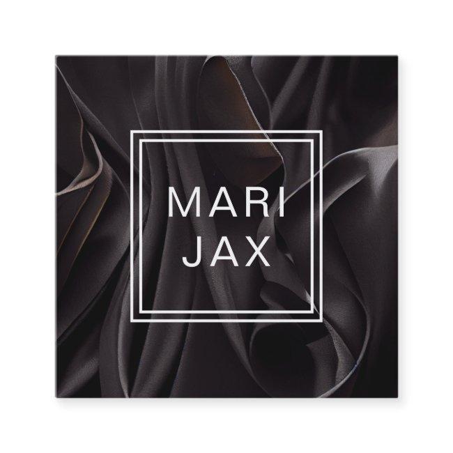 Modern Abstract Black fabric flowing Square