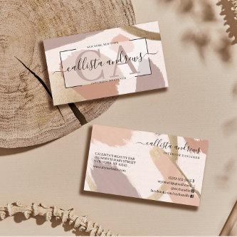 Modern Abstract Earth Tone Gold Signature Script