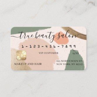 Modern Abstract Earth Tones Gold Art Credit Card