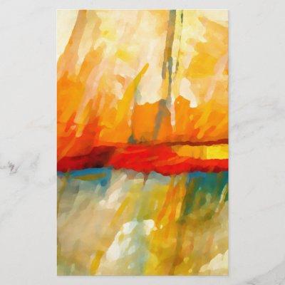 Modern Abstract Expressionist Painting Stationery