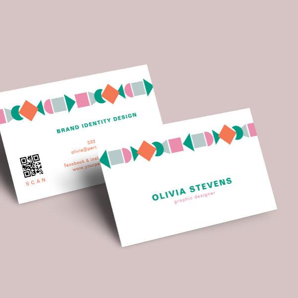 Modern abstract geometric QR code colorful