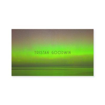 Modern Abstract Green Glow Minimalist Script