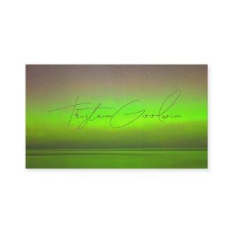 Modern Abstract Green Glow Minimalist Script