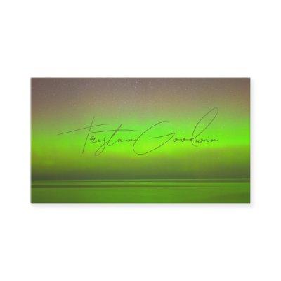 Modern Abstract Green Glow Minimalist Script