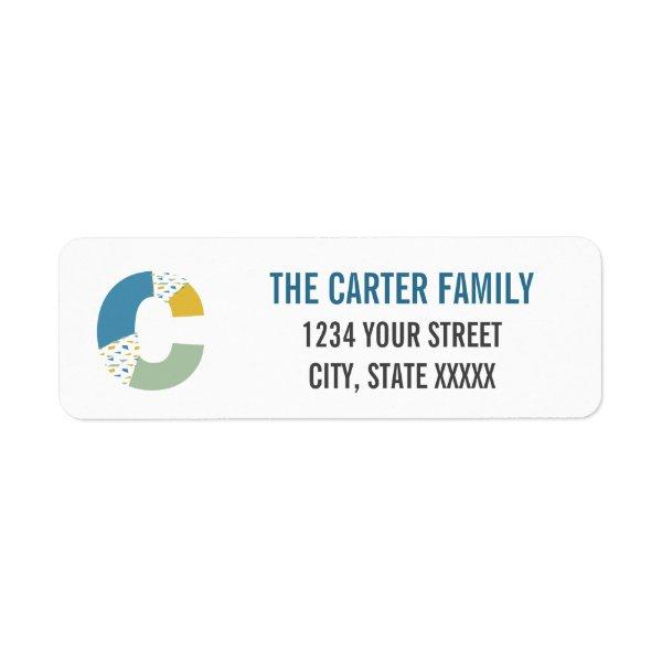 Modern Abstract Letter C Monogram Initial Address Label