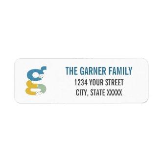 Modern Abstract Letter G Monogram Initial Address Label