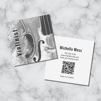 Modern Abstract Violin QR code Square