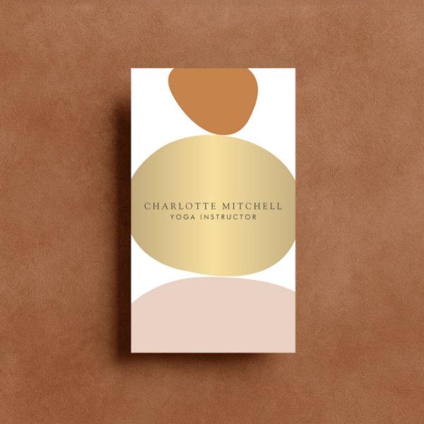 Modern Abstract Zen Stones Gold Logo Yoga, Massage