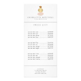 Modern Abstract Zen Stones Gold Logo Yoga, Massage Rack Card