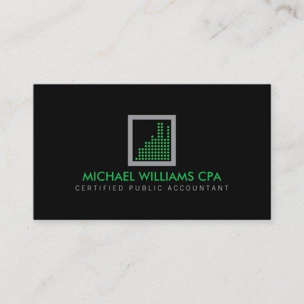 Modern Accountant, Financial Logo in Green/Black