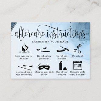 Modern aftercare card eyelash extensions icons