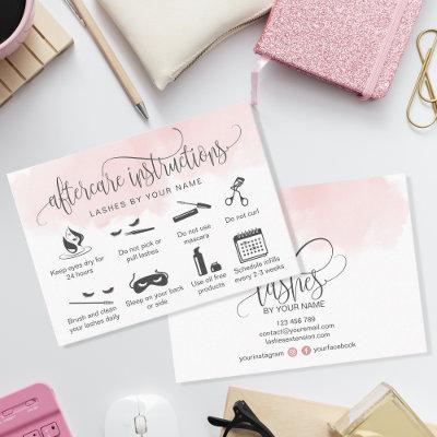 Modern aftercare card eyelash extensions icons