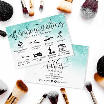 Modern aftercare card eyelash extensions icons