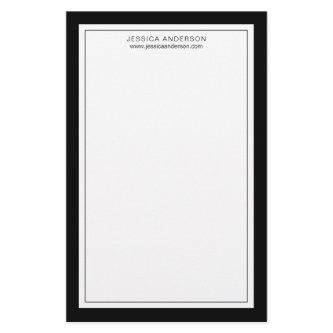 Modern And Elegant Black And White Personalized Stationery