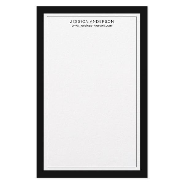 Modern And Elegant Black And White Personalized Stationery
