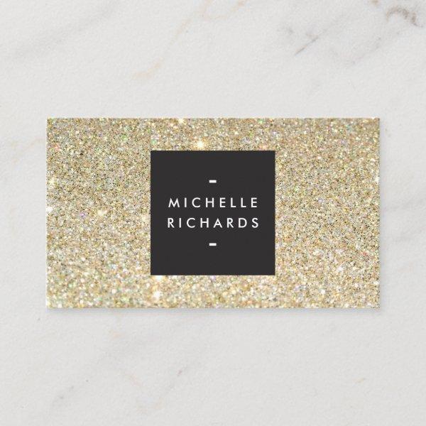 MODERN and SIMPLE BLACK BOX on GOLD GLITTER