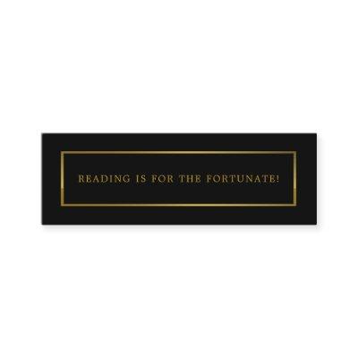 Modern and Sleek, Black and Gold Bookmark Mini