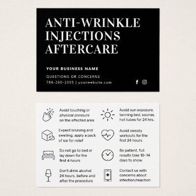 Modern Anti Wrinkle Injections  Aftercare Card