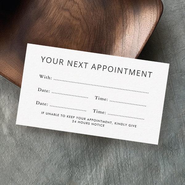 Modern any color custom logo appointment cards