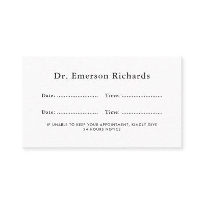 Modern any color custom name logo appointment card