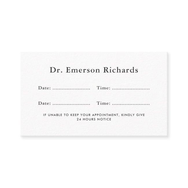 Modern any color custom name logo appointment card
