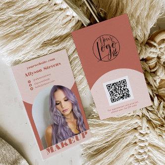 Modern arch makeup boho photo qr code logo