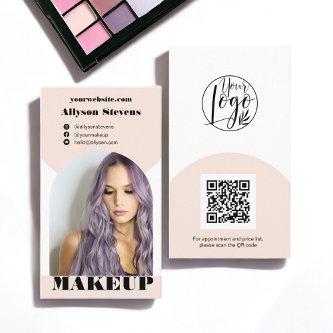 Modern arch makeup pink photo qr code logo