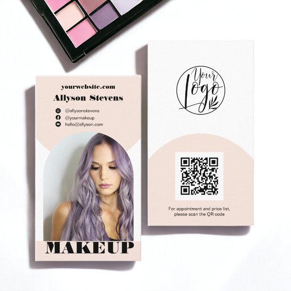 Modern arch makeup pink photo qr code logo