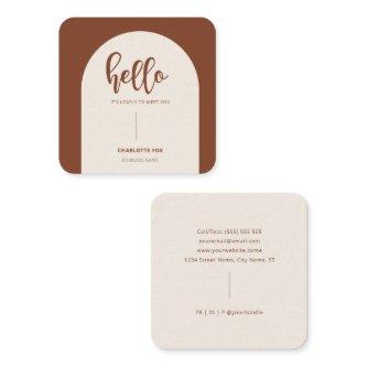 Modern Arch Minimalist Earth Tones Square